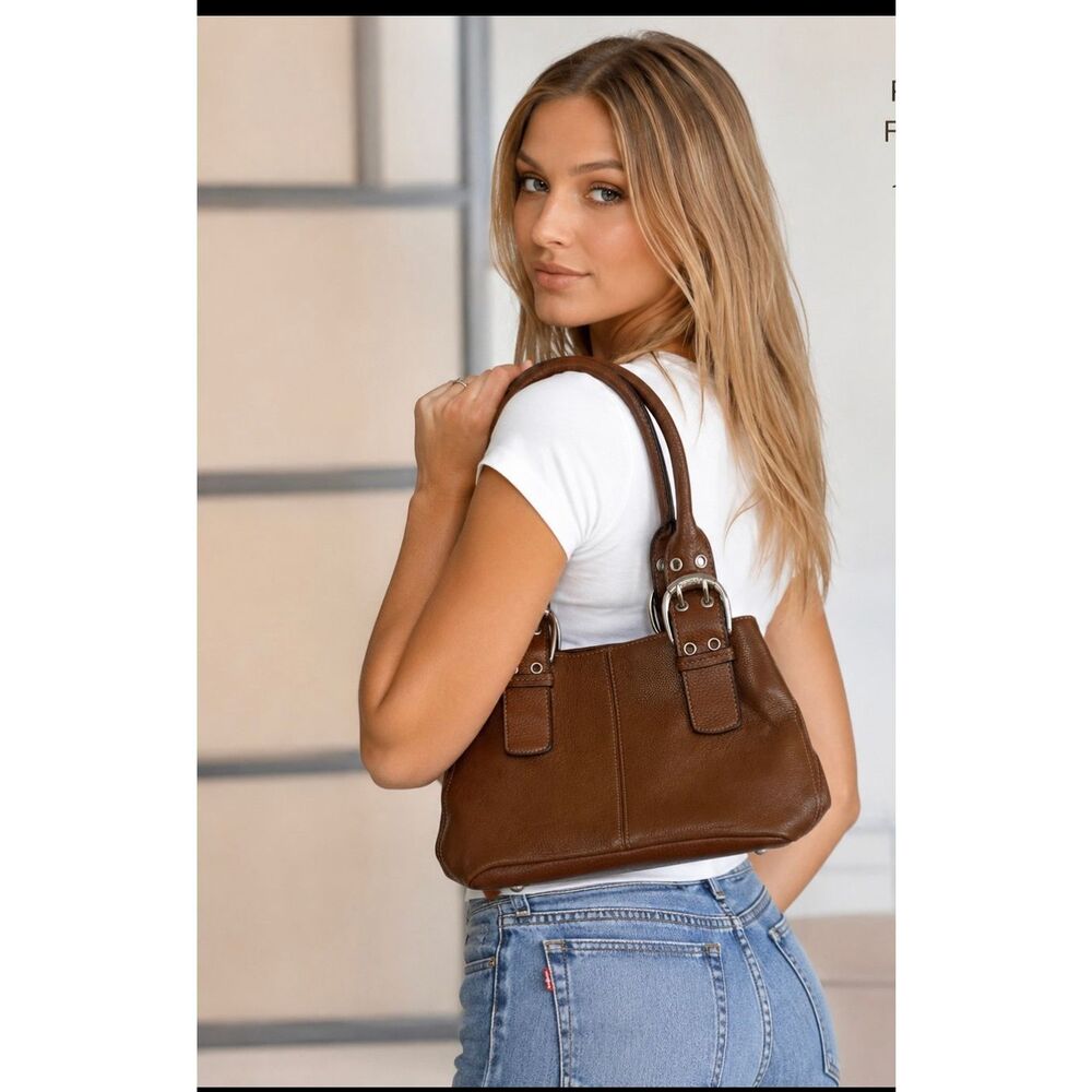 Tignanello vintage brown handbag purse